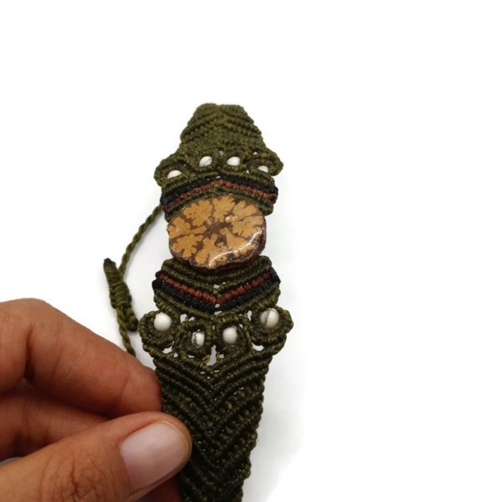 Peruvian Bracelet Woven In Macrame Thread And Aya… - image 1